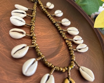 Adjustable Cowrie Shell Ankle Bracelet.