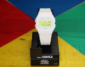White Casio F91W Lime Green Screen Mod
