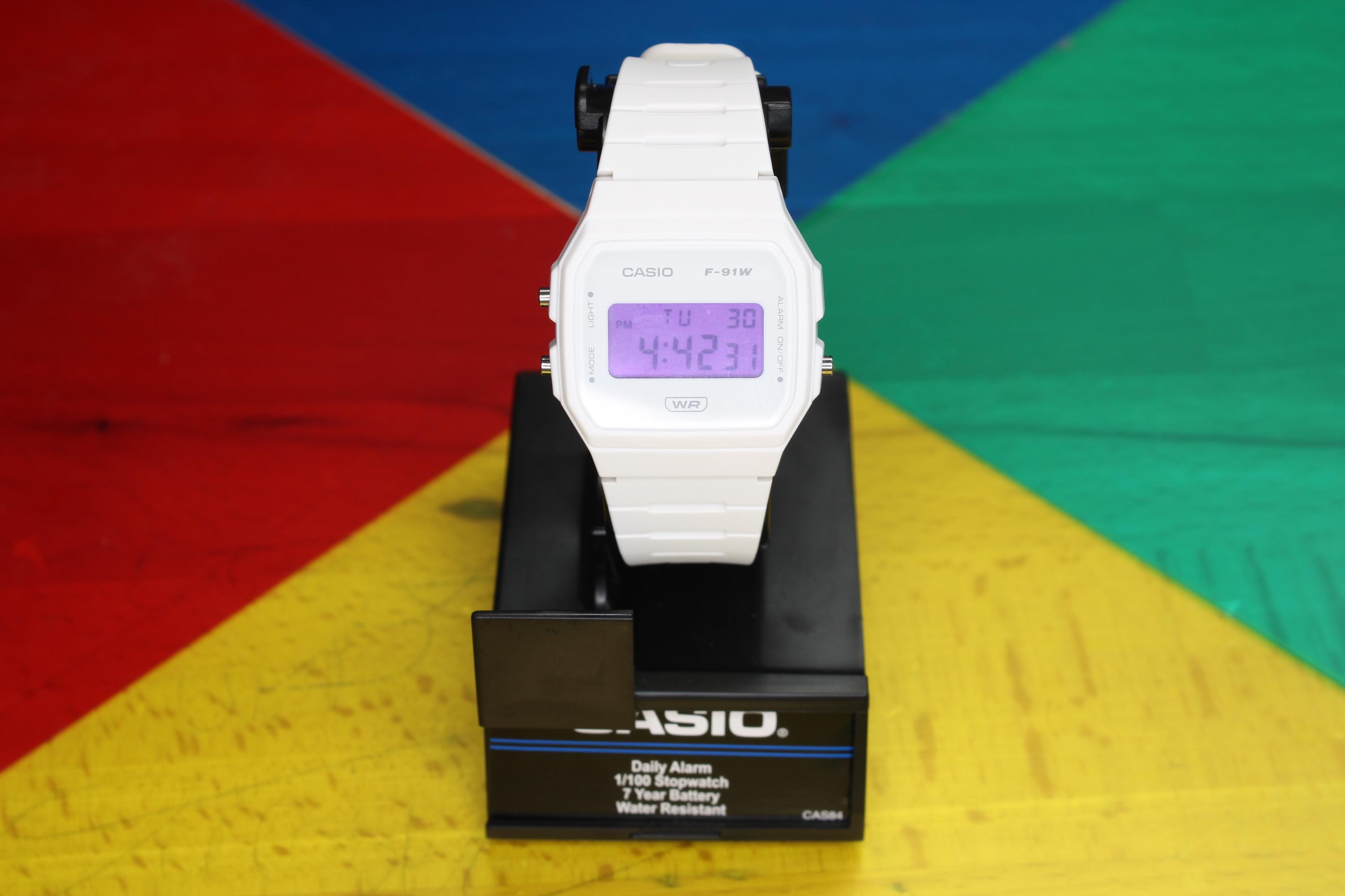 White Casio F91W Purple Screen Mod - Etsy