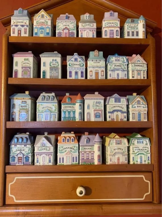 NEW Never Used Lenox 1989 Spice Village Set Complete 24 Jars Rack (Original Boxes and Packaging)