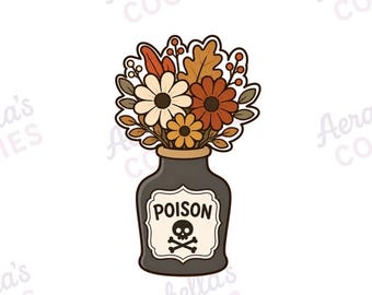 Halloween poison bottle floral cookie cutter
