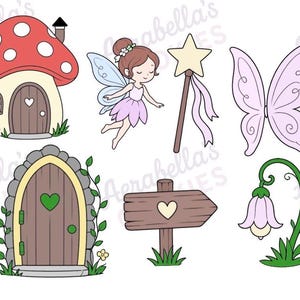 Paquete de 7 cortadores de galletas con temática de hadas