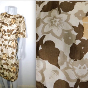 Vintage Early 1960s Floral Silk Bombshell Wiggle Dress