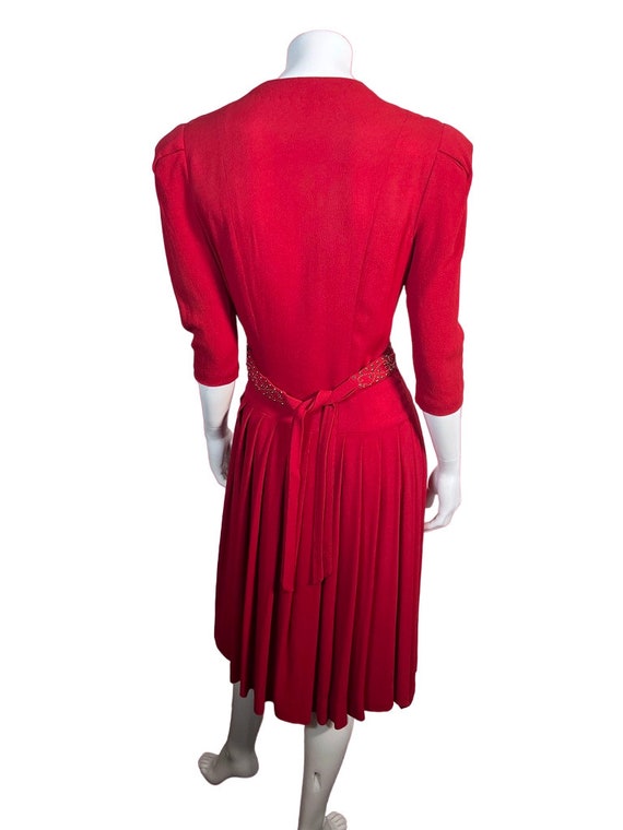 Wonderful Vintage Late 30s FOGA Rayon Crepe Dress… - image 5