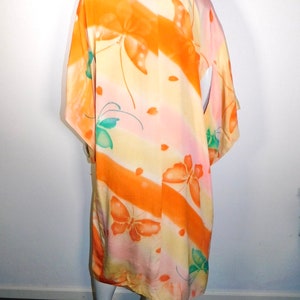 Beautiful Vintage 20s 30s Hand Painted Silk Butterfly Kimono image 6