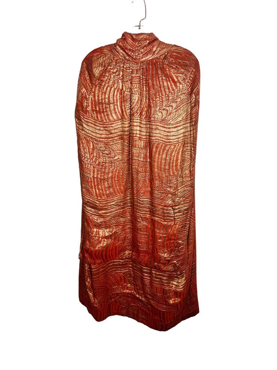 Amazing Vintage 1920s Orange & Gold Lame Metallic… - image 8