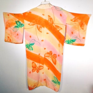 Beautiful Vintage 20s 30s Hand Painted Silk Butterfly Kimono image 2