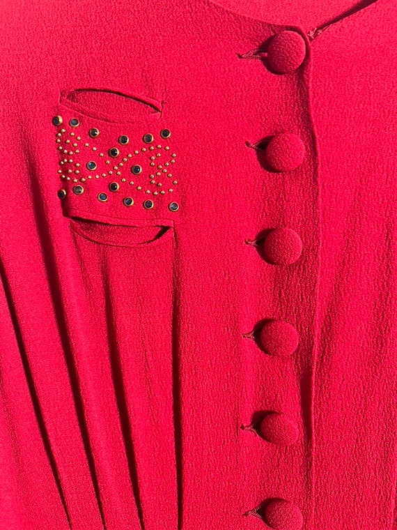 Wonderful Vintage Late 30s FOGA Rayon Crepe Dress… - image 7