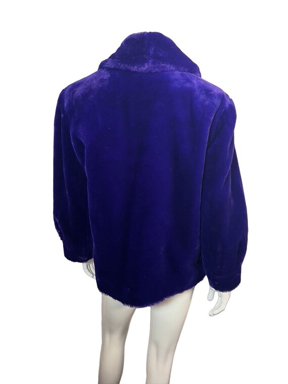 Vintage 80s Violet Purple Couture Helene Faux Fur… - image 4