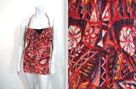 Vintage Early 50s Miss Hawaii One Piece Ruched Swi