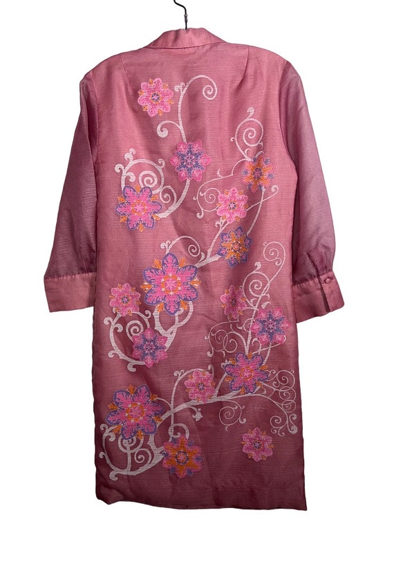 Great Vintage Alfred Shaheen Pink Floral Late 196… - image 9