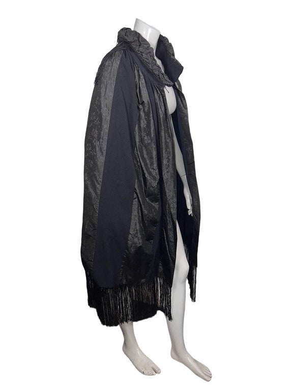 Irma Vep Watered Silk & Wool Fringed 1920s Evenin… - image 3