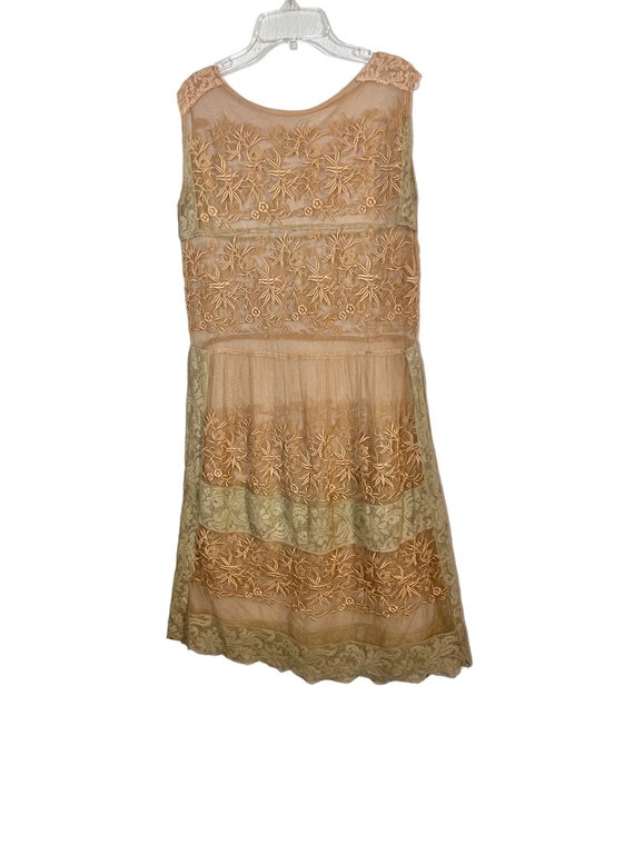 Gorgeous 1920s Embroidered Net & Filet Lace Flapp… - image 9