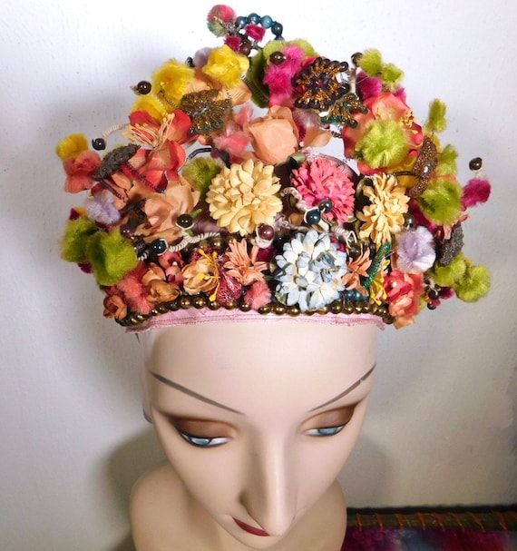 Fantastical Vintage One of a Kind Headdress Beaded