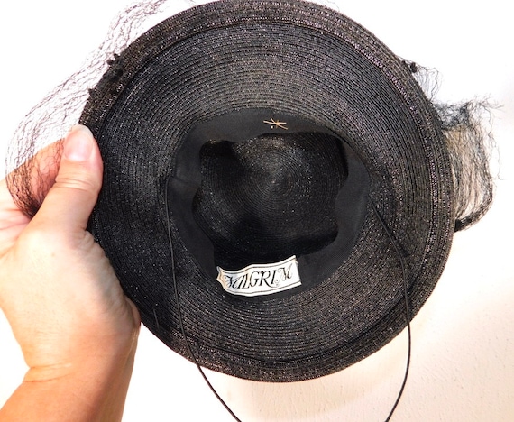 Jaunty Vintage 1940s Milgrim Tilt Hat Mini Top Ha… - image 8