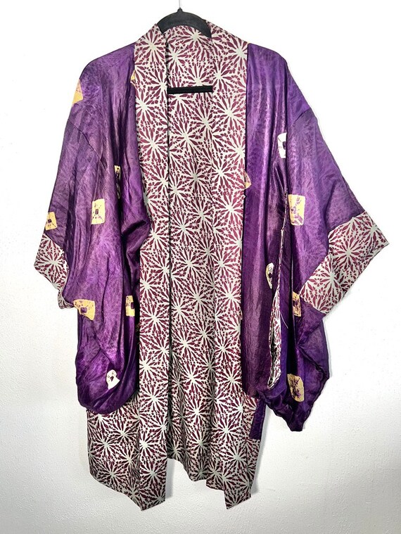 Gorgeous Reversible Japanese Silk Kimono w Purple… - image 3