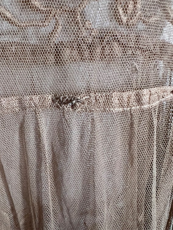 Gorgeous 1920s Embroidered Net & Filet Lace Flapp… - image 8