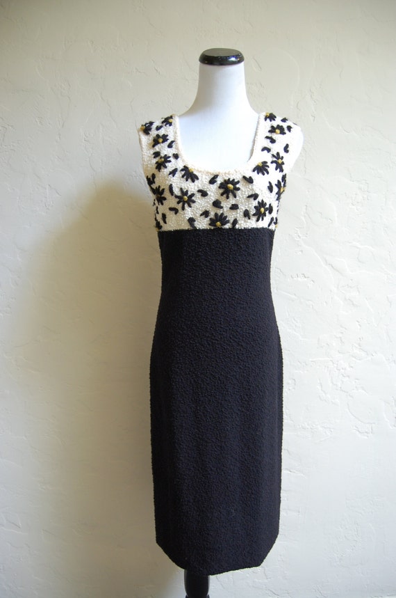 Vintage 60s Goldworm Sweater Dress w Embroidered D