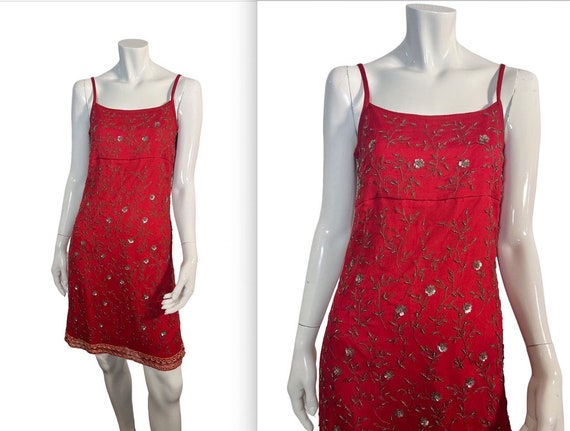Vintage 90s Express Embroidered Silk Empire Waist Strappy Dress Sz 3 XS - Etsy Hong Kong Vintage 90s Express Embroidered Silk Empire Waist Strappy Dress Sz 3 XS - Etsy Hong Kong