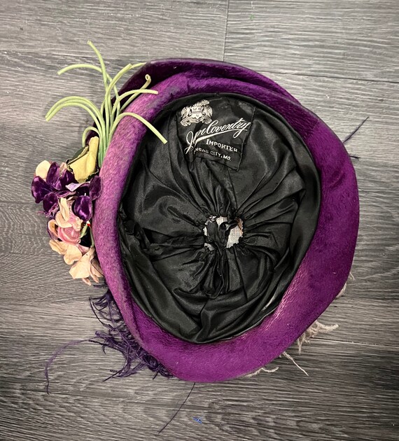 Wonderful Purple Velvet 1910s Toque Hat w Velvet … - image 9