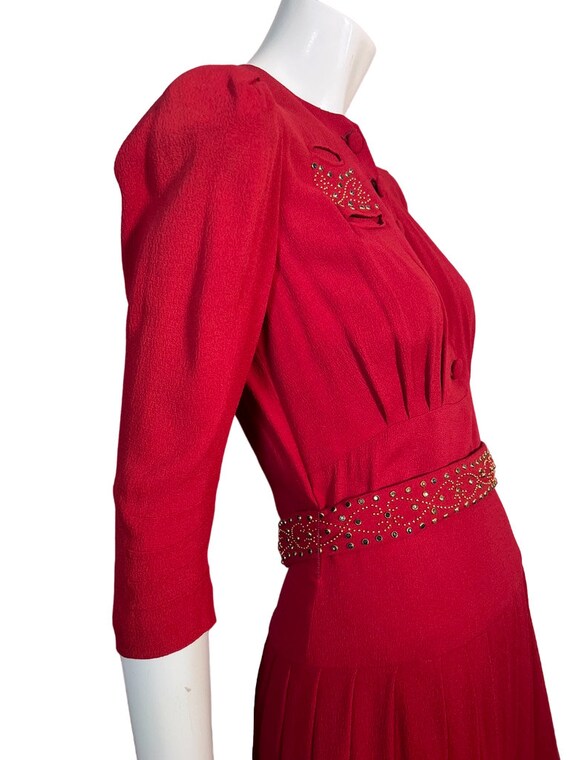 Wonderful Vintage Late 30s FOGA Rayon Crepe Dress… - image 4