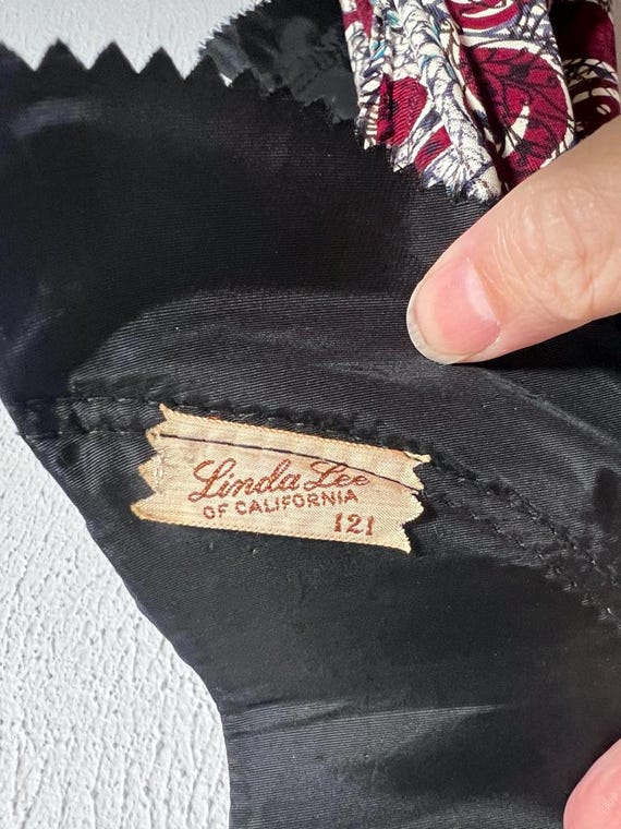 Amazing Vintage 1940s Linda Lee California Rayon … - image 5