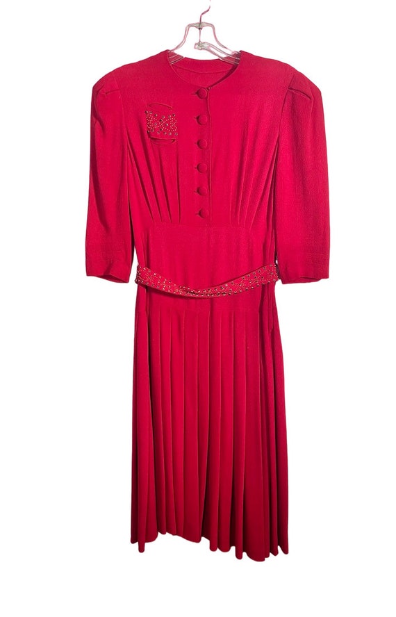 Wonderful Vintage Late 30s FOGA Rayon Crepe Dress… - image 10