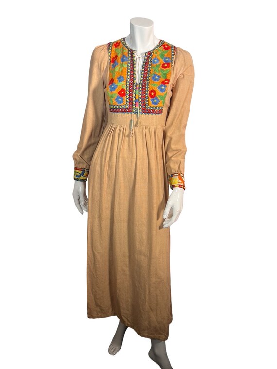 Vintage 60s to 70s Afghan Embroidered Hippie Dres… - image 2