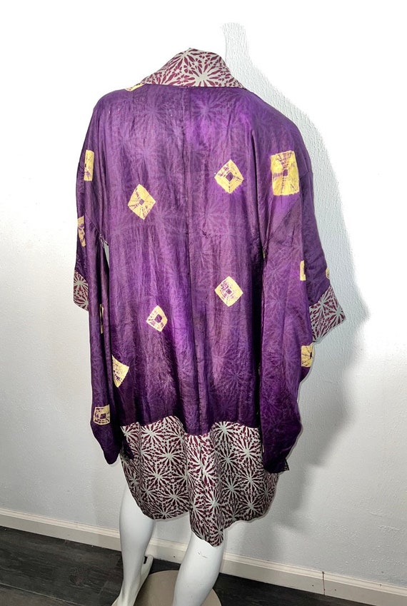 Gorgeous Reversible Japanese Silk Kimono w Purple… - image 8