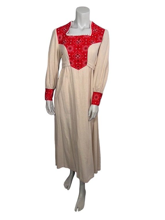 Vintage 70s Cottagecore Gunne Sax Style Maxi Dress w … - Gem
