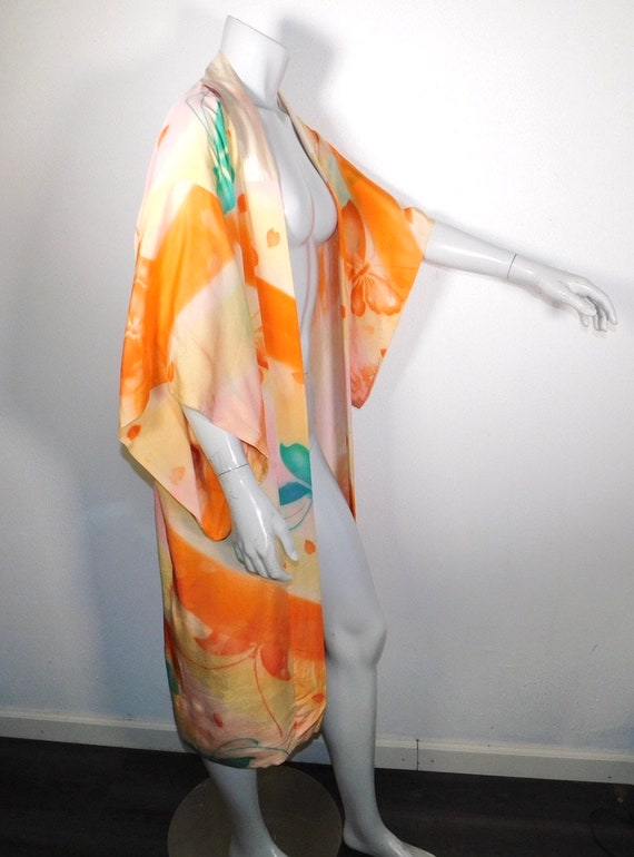 Beautiful Vintage 20s 30s Hand Painted Silk Butte… - image 7