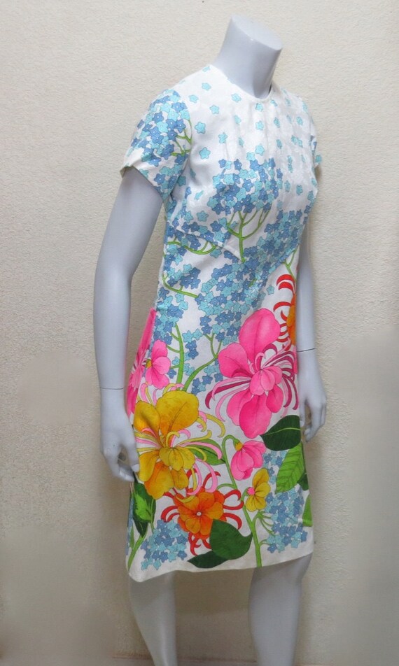 Groovy Mod 1960s Psychedelic Fantasy Flower Garde… - image 2