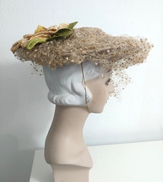 Vintage 40s Lilly Dache Picture Hat w Netting & Ve