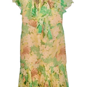 Garden Party Beautiful Early 1930s Floaty Floral Print Silk Chiffon Dress image 8