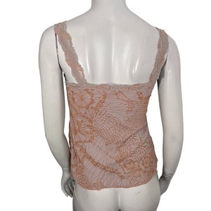 Gorgeous Vintage Ann Ferriday Flocked Mesh & Lace Asymmetrical Top ...