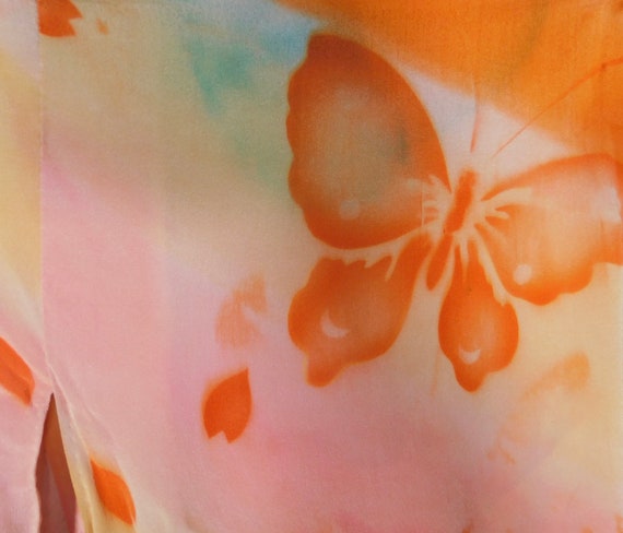 Beautiful Vintage 20s 30s Hand Painted Silk Butte… - image 10