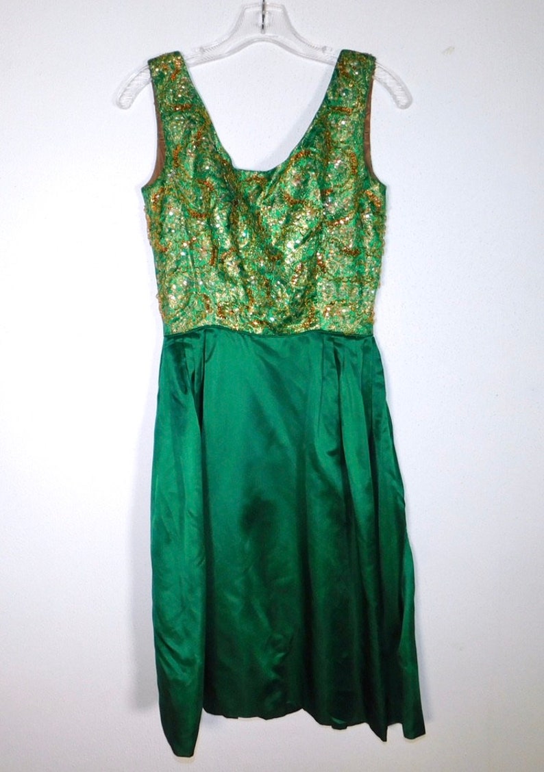 Vintage 50s Frank Starr Silk Satin Beaded Sequined Evening - Etsy