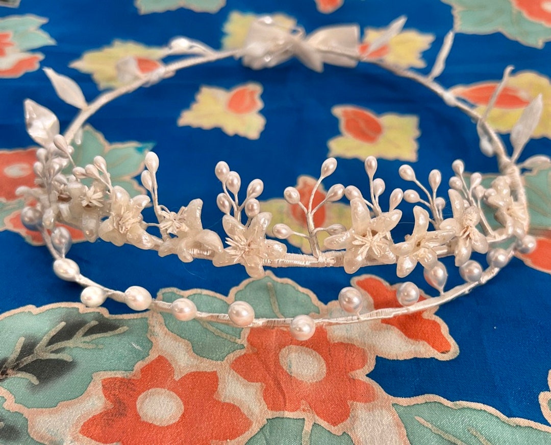 Vintage 1920s Wax Orange Blossom Flower Crown Bridal Tiara Etsy