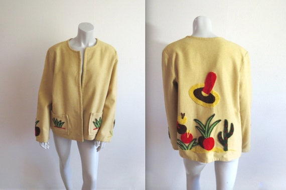 Amazing Vintage 40s La Muchacha Chenille Embroider