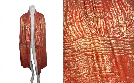 Amazing Vintage 1920s Orange & Gold Lame Metallic… - image 1