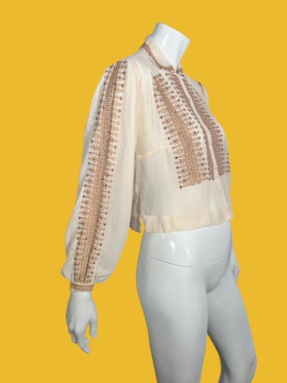 Beautiful Vintage 20s To 30s Hungarian Embroidere… - image 3