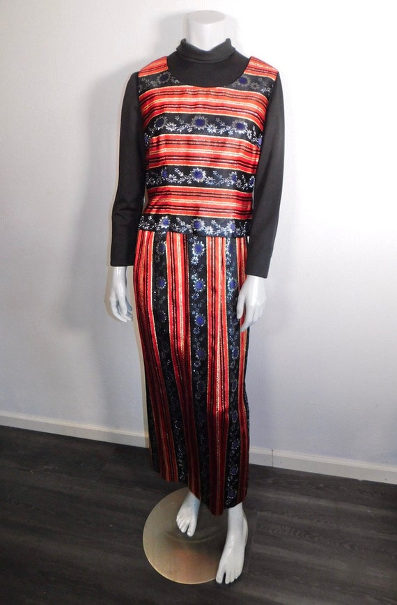 Glam Krist Gudnason Late 60s 2 Piece Metallic Bro… - image 2