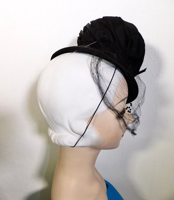 Jaunty Vintage 1940s Milgrim Tilt Hat Mini Top Ha… - image 4