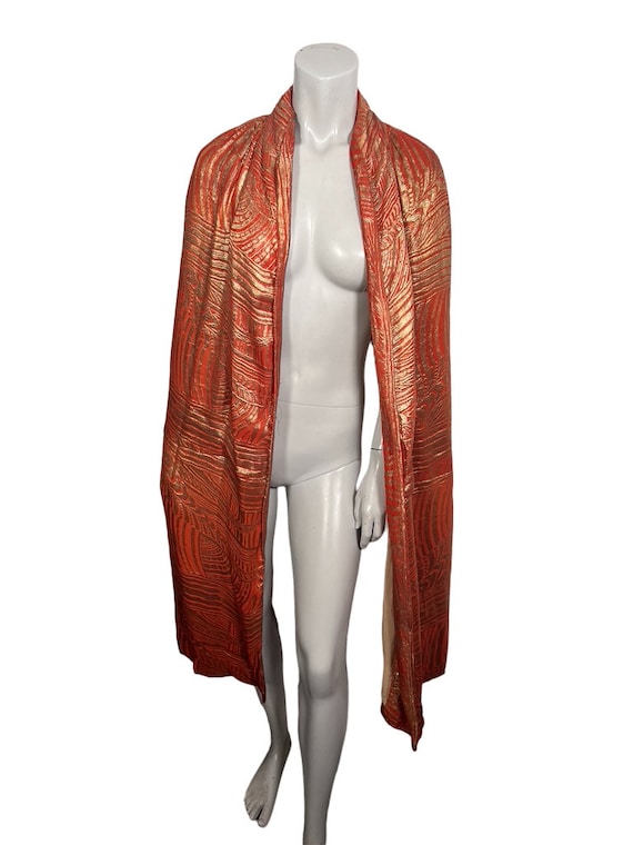 Amazing Vintage 1920s Orange & Gold Lame Metallic… - image 2