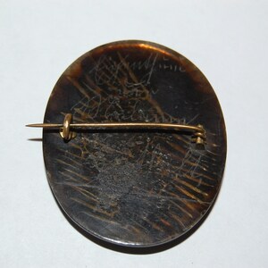 Antique Circa 1870 Victorian Mourning Welsh Castle Brooch image 4