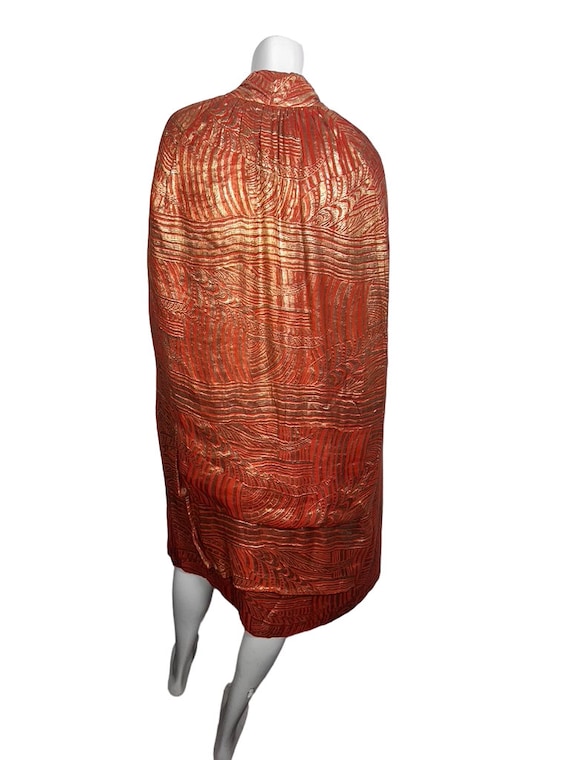 Amazing Vintage 1920s Orange & Gold Lame Metallic… - image 4