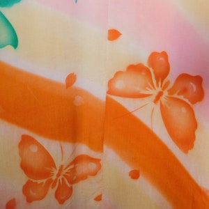 Beautiful Vintage 20s 30s Hand Painted Silk Butterfly Kimono image 8