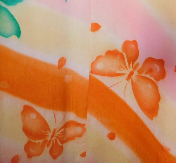 Beautiful Vintage 20s 30s Hand Painted Silk Butte… - image 8