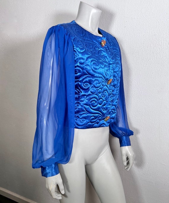 Miss Elliette 80s Does 40s Satin Trapunto Quilted… - image 3