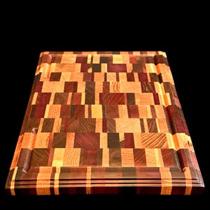 100% Handmade End-Grain Luxury Cutting Board/Chopping Block with Custom Velour Storage Bag
